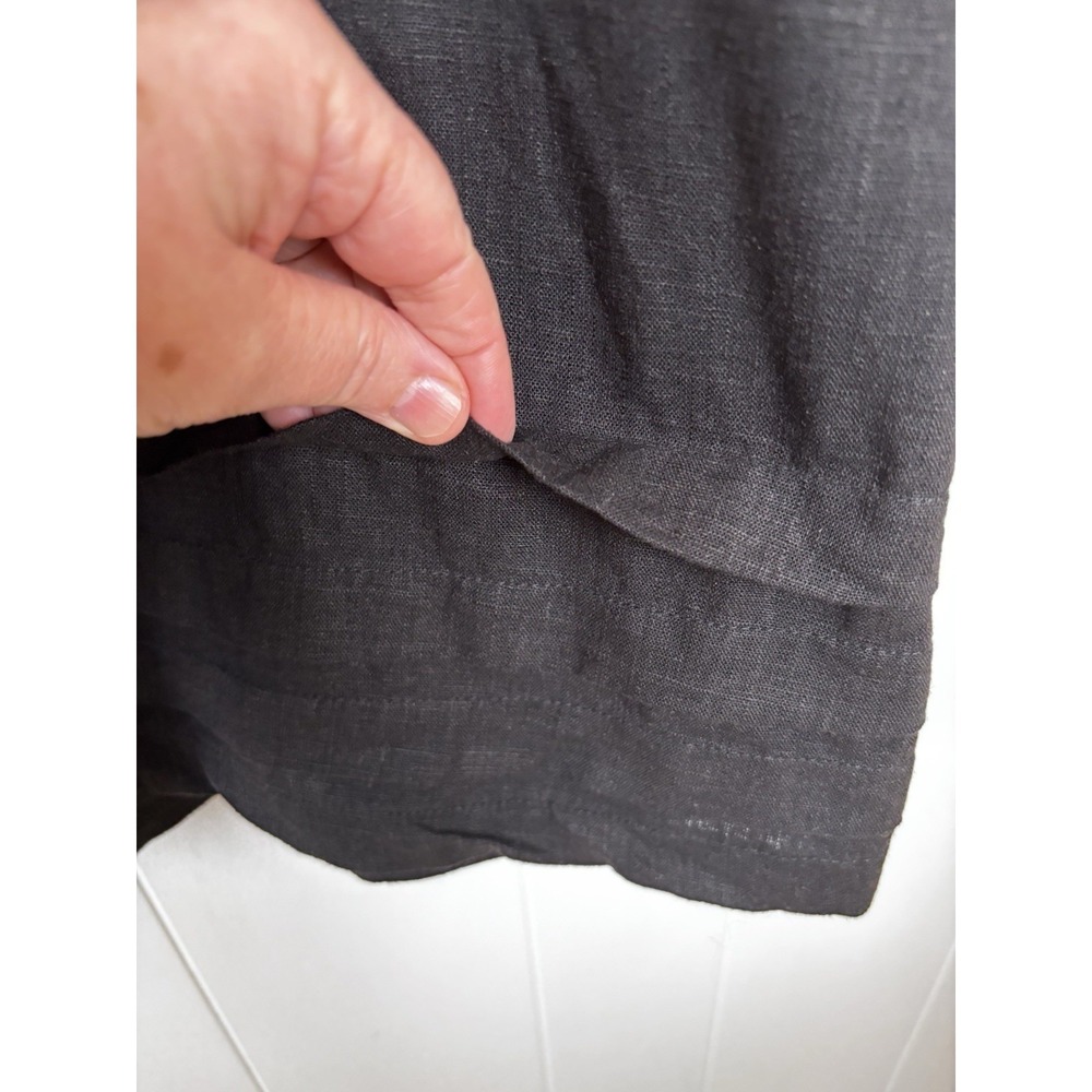 Original Nicole Miller Women XXL Black Linen Blend Short Sleeve Mini Shift Dress - Picture 8 of 12